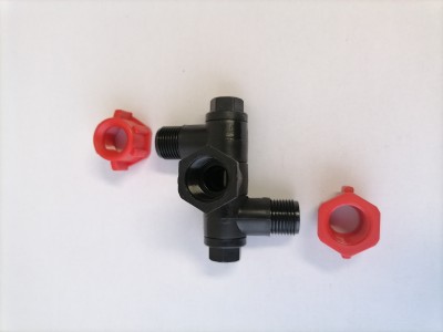 Fúvókatartó dupla F 3/8" - 2xM3/8"